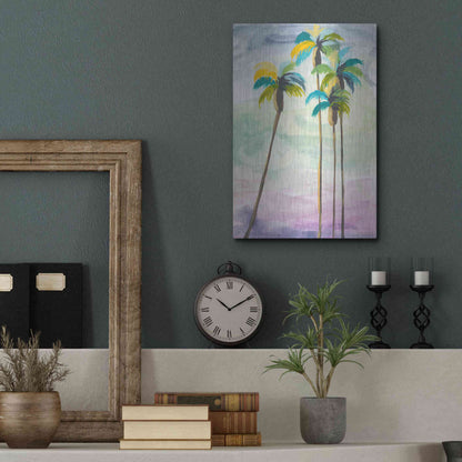 Luxe Metal Art 'Four Palms No. 2' by Jan Weiss, Metal Wall Art,12x16