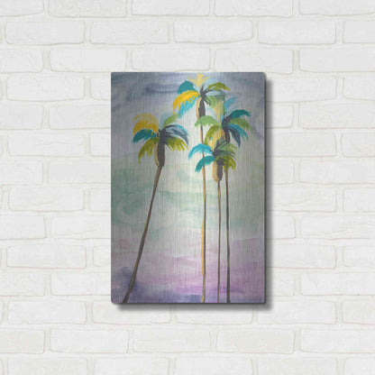 Luxe Metal Art 'Four Palms No. 2' by Jan Weiss, Metal Wall Art,16x24