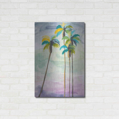 Luxe Metal Art 'Four Palms No. 2' by Jan Weiss, Metal Wall Art,24x36