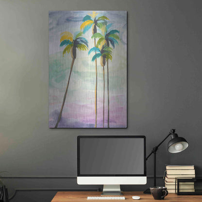 Luxe Metal Art 'Four Palms No. 2' by Jan Weiss, Metal Wall Art,24x36