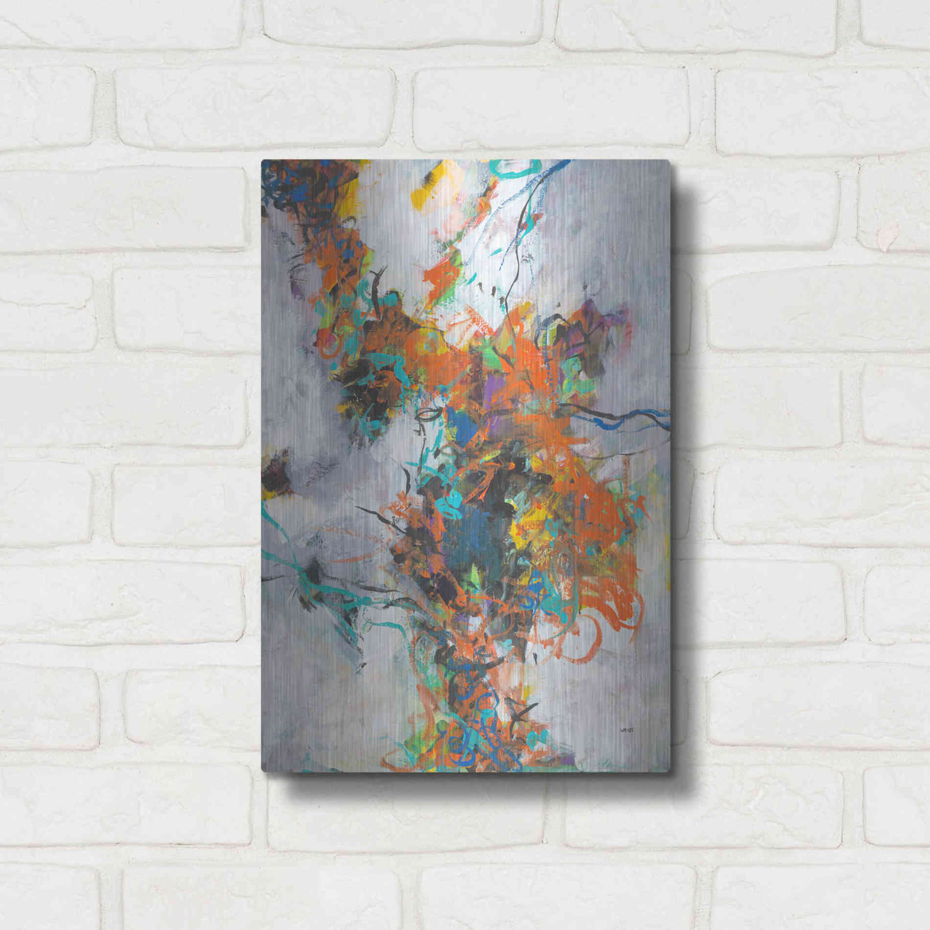 Luxe Metal Art 'Fracture' by Jan Weiss, Metal Wall Art,12x16