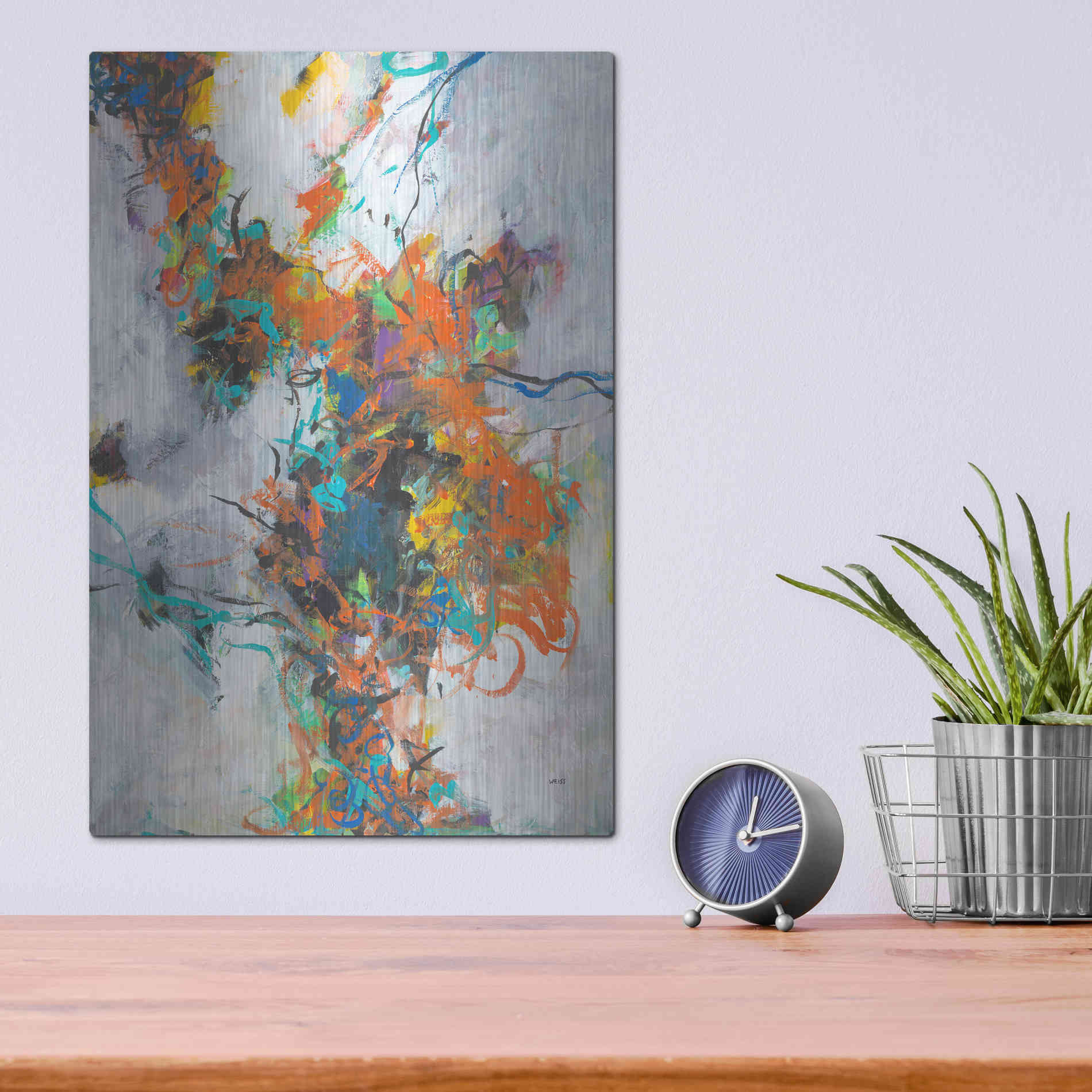 Luxe Metal Art 'Fracture' by Jan Weiss, Metal Wall Art,12x16