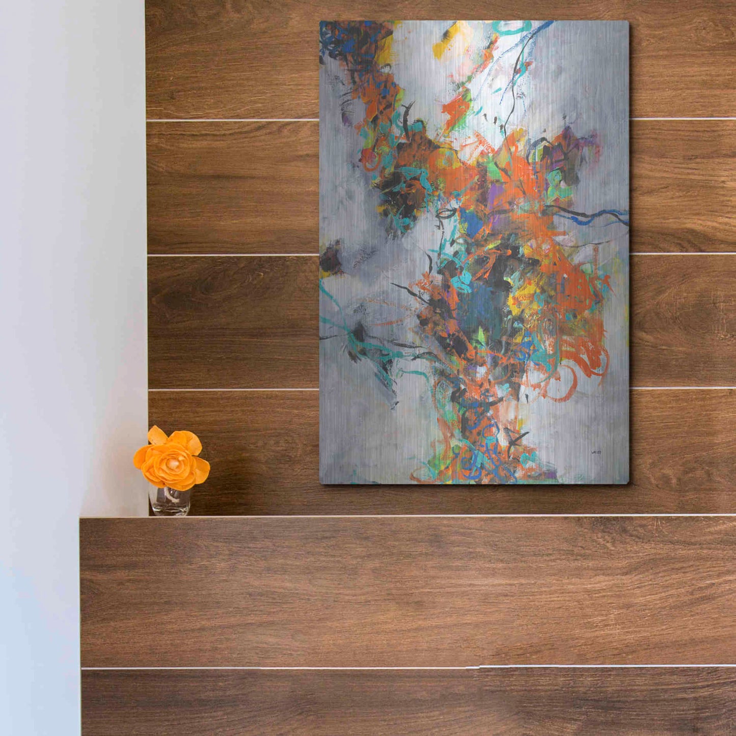 Luxe Metal Art 'Fracture' by Jan Weiss, Metal Wall Art,12x16