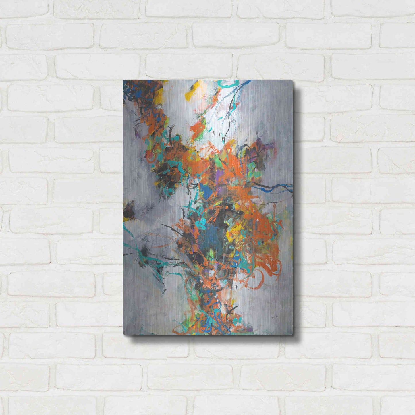 Luxe Metal Art 'Fracture' by Jan Weiss, Metal Wall Art,16x24