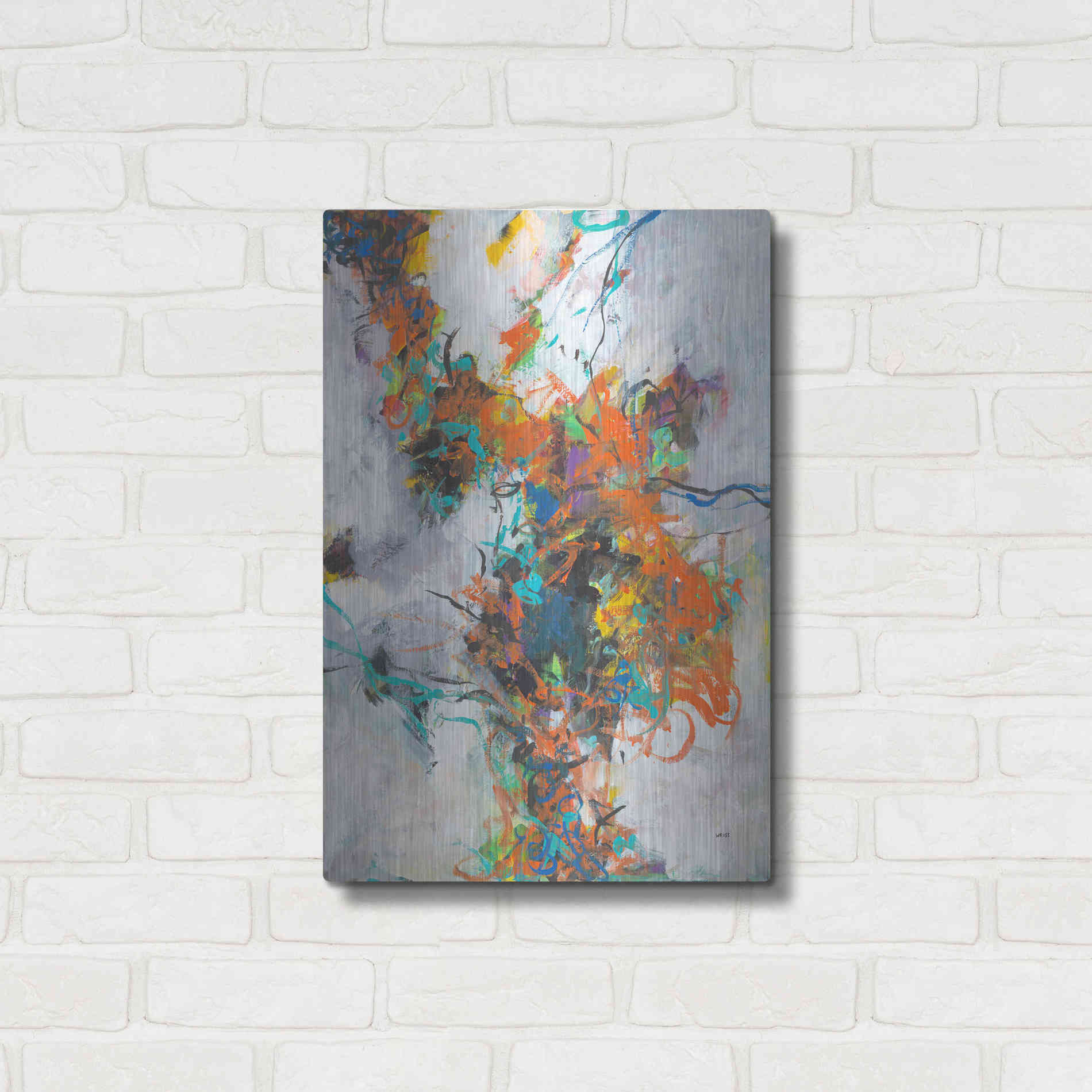 Luxe Metal Art 'Fracture' by Jan Weiss, Metal Wall Art,16x24