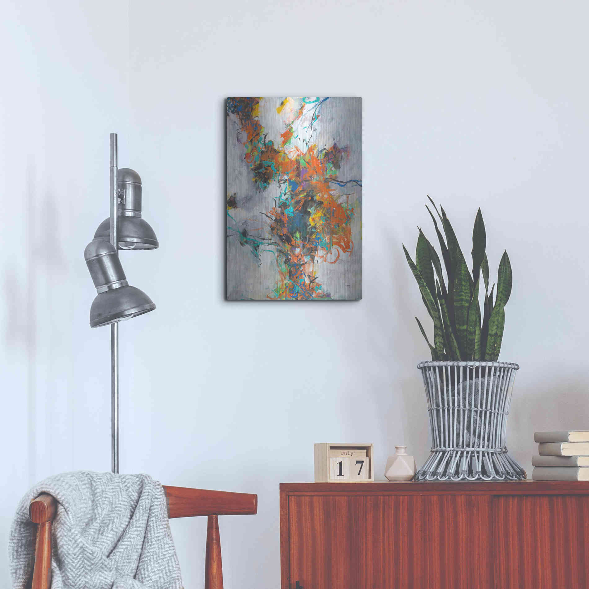 Luxe Metal Art 'Fracture' by Jan Weiss, Metal Wall Art,16x24