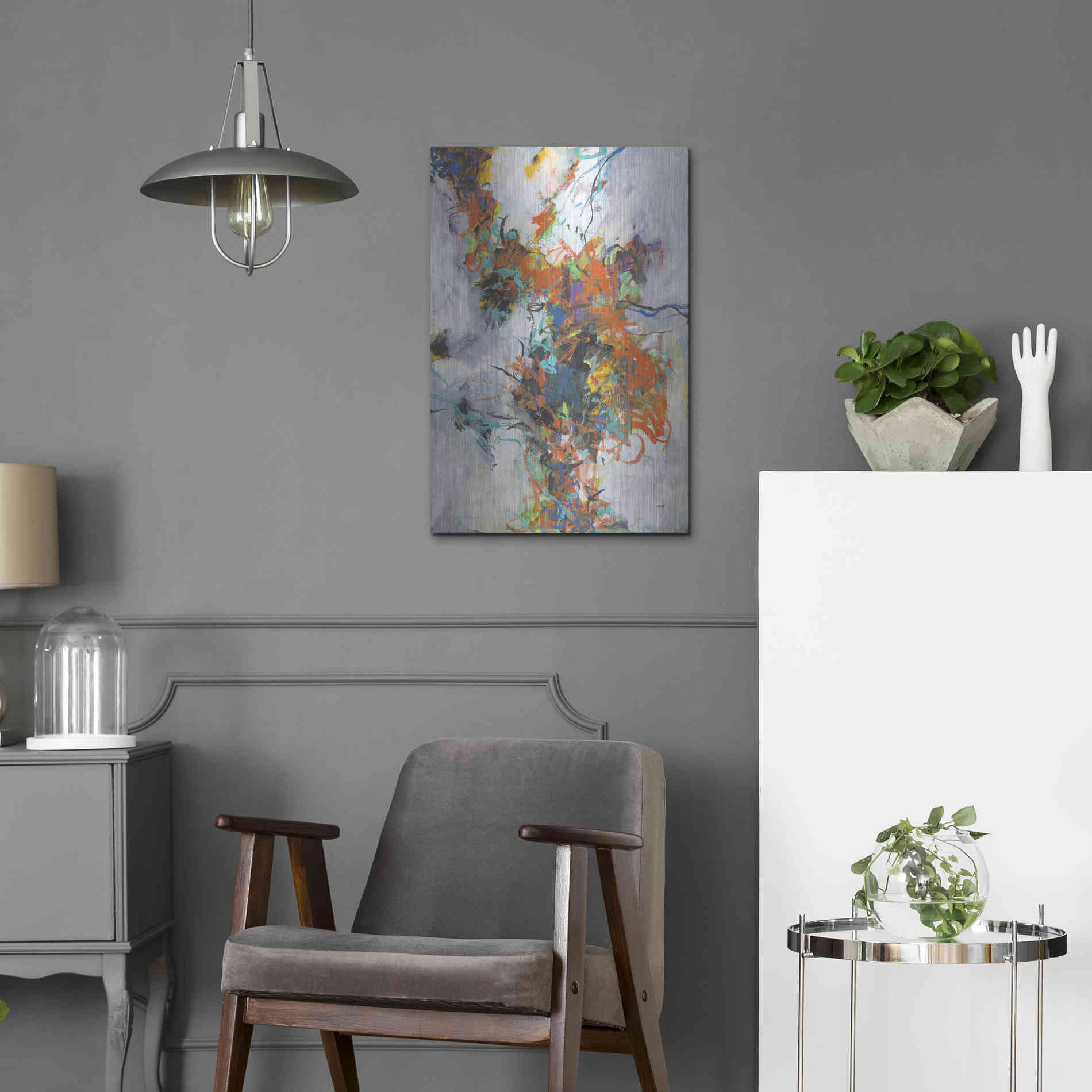 Luxe Metal Art 'Fracture' by Jan Weiss, Metal Wall Art,16x24