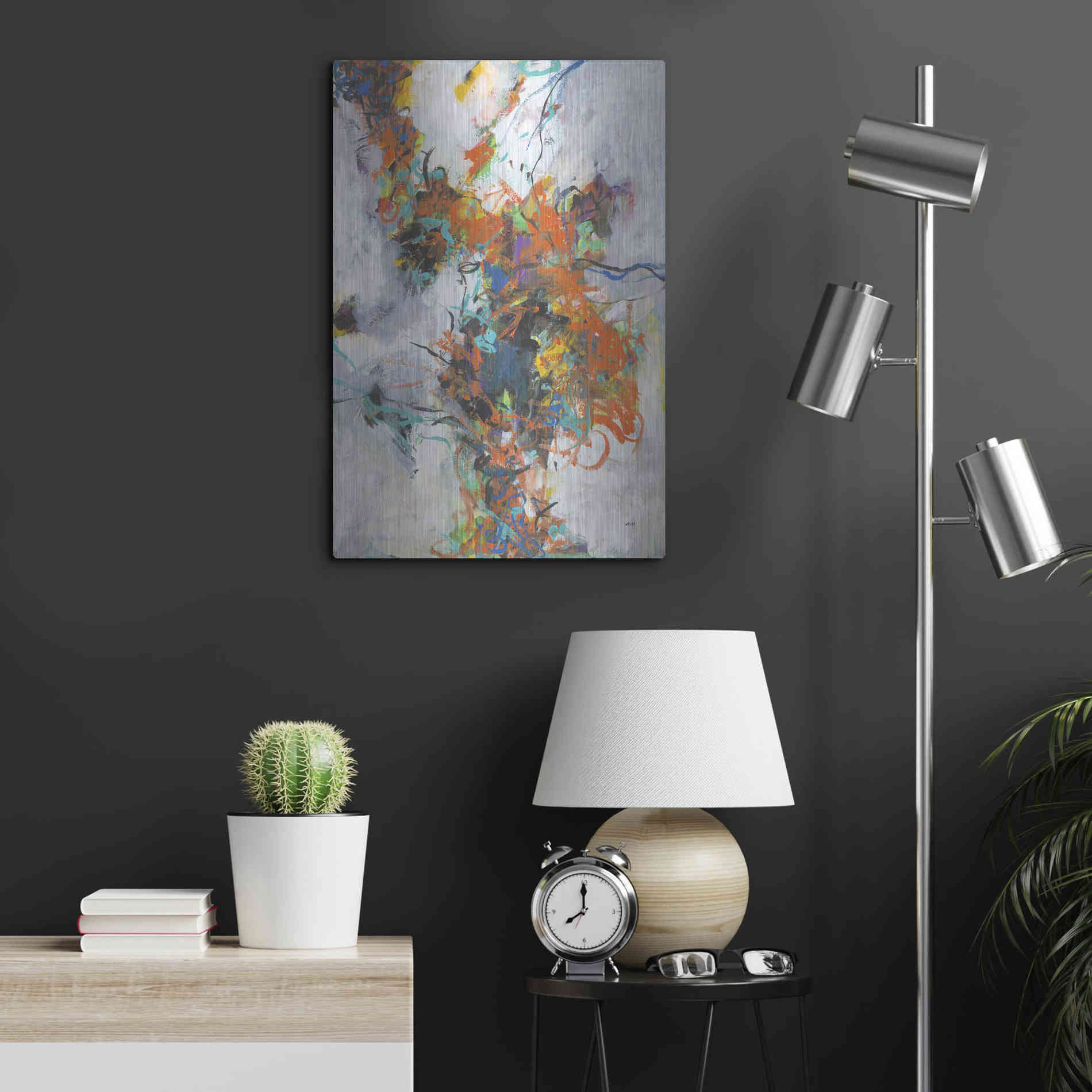 Luxe Metal Art 'Fracture' by Jan Weiss, Metal Wall Art,16x24