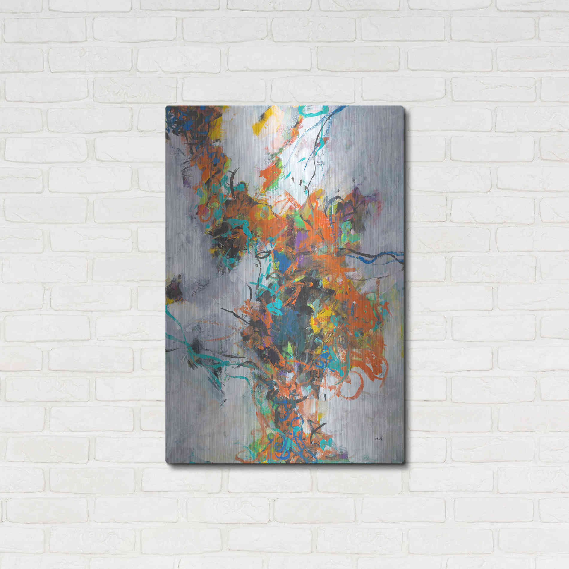 Luxe Metal Art 'Fracture' by Jan Weiss, Metal Wall Art,24x36