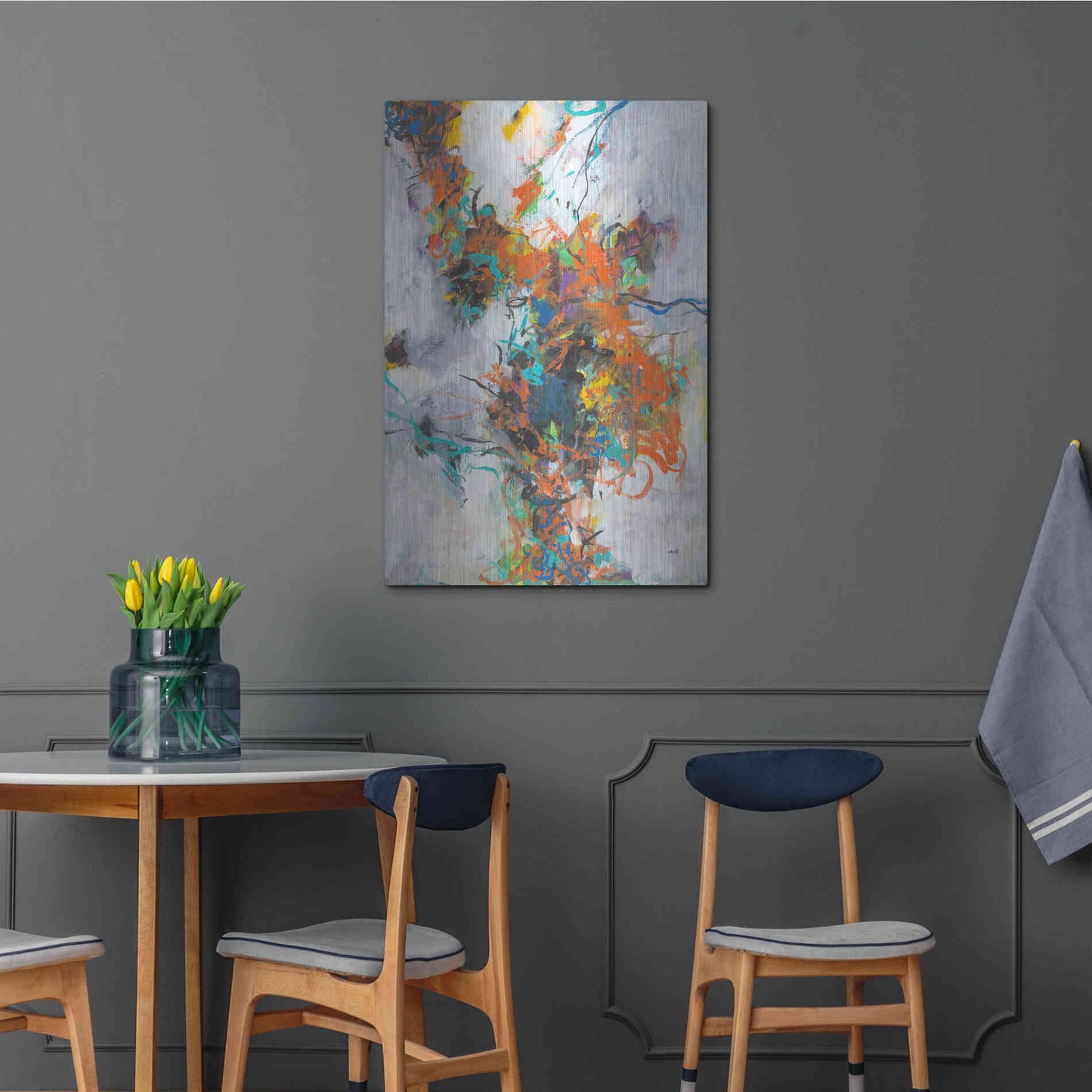 Luxe Metal Art 'Fracture' by Jan Weiss, Metal Wall Art,24x36