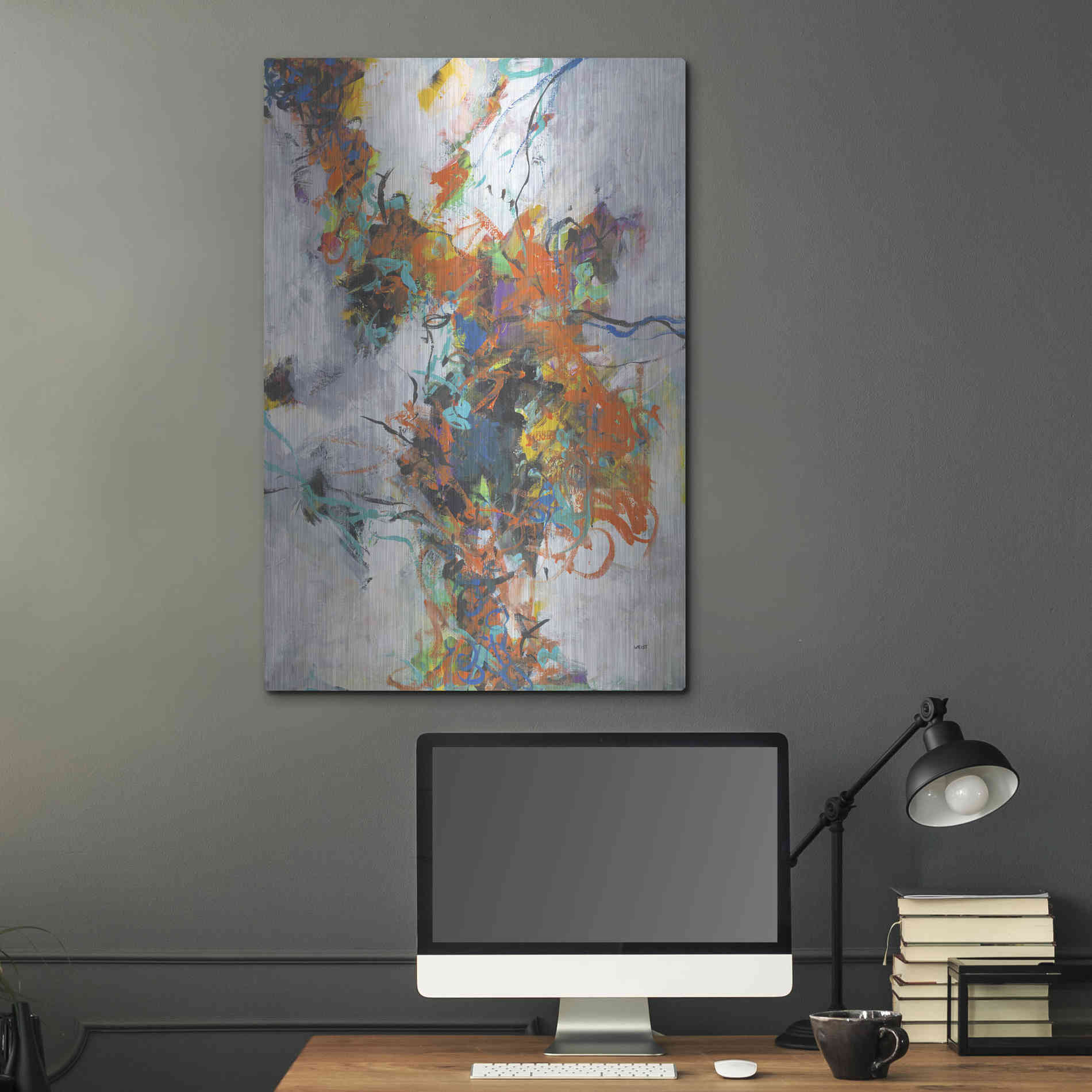 Luxe Metal Art 'Fracture' by Jan Weiss, Metal Wall Art,24x36