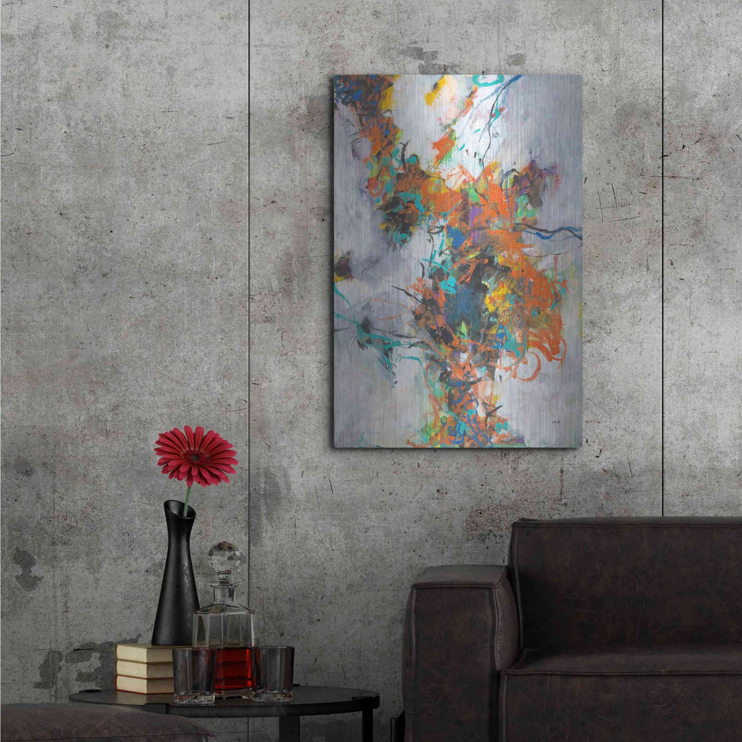 Luxe Metal Art 'Fracture' by Jan Weiss, Metal Wall Art,24x36