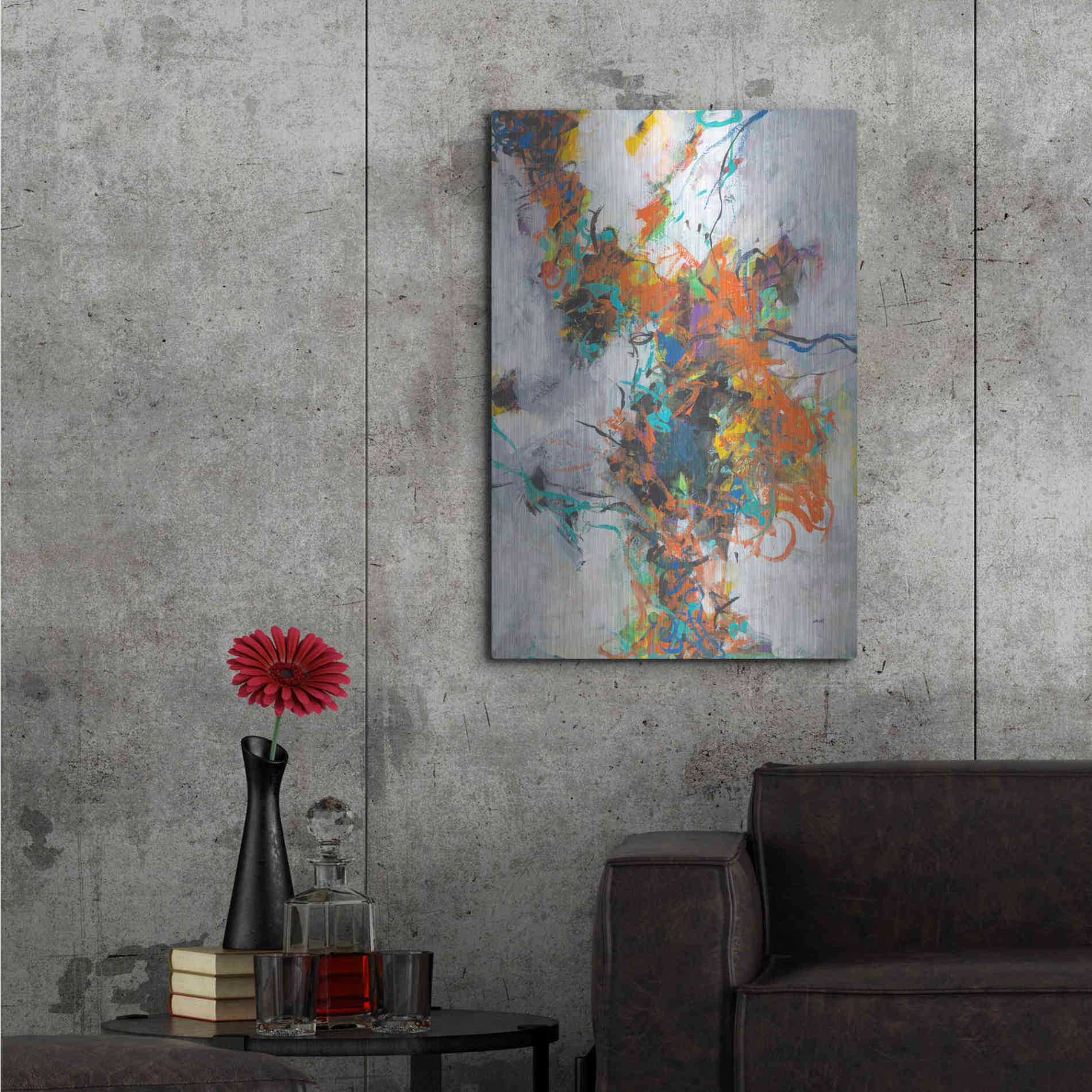 Luxe Metal Art 'Fracture' by Jan Weiss, Metal Wall Art,24x36