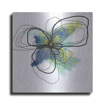 Luxe Metal Art 'Azure Petals II' by Jan Weiss, Metal Wall Art