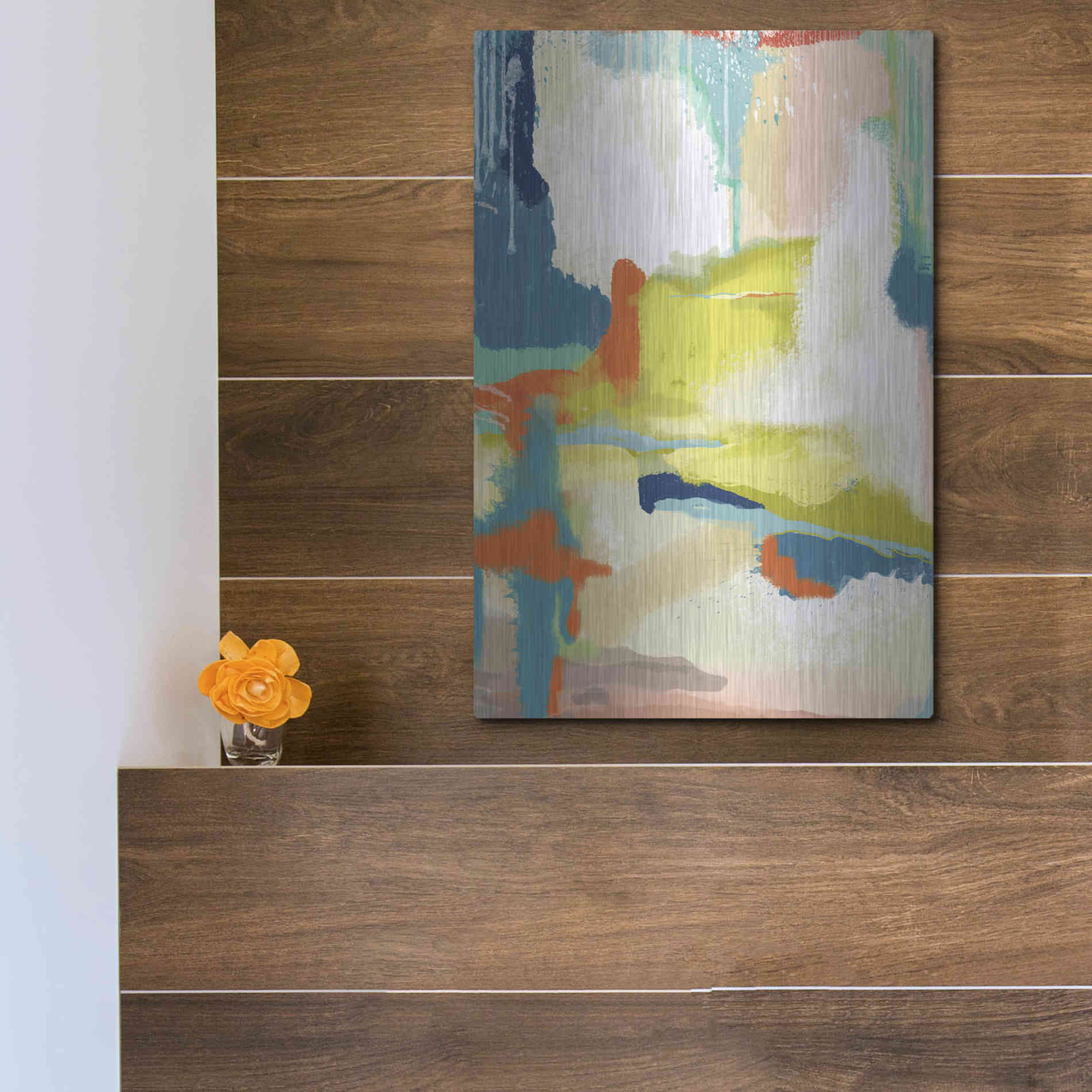 Luxe Metal Art 'Deconstructed Landscape 2' by Jan Weiss, Metal Wall Art,12x16