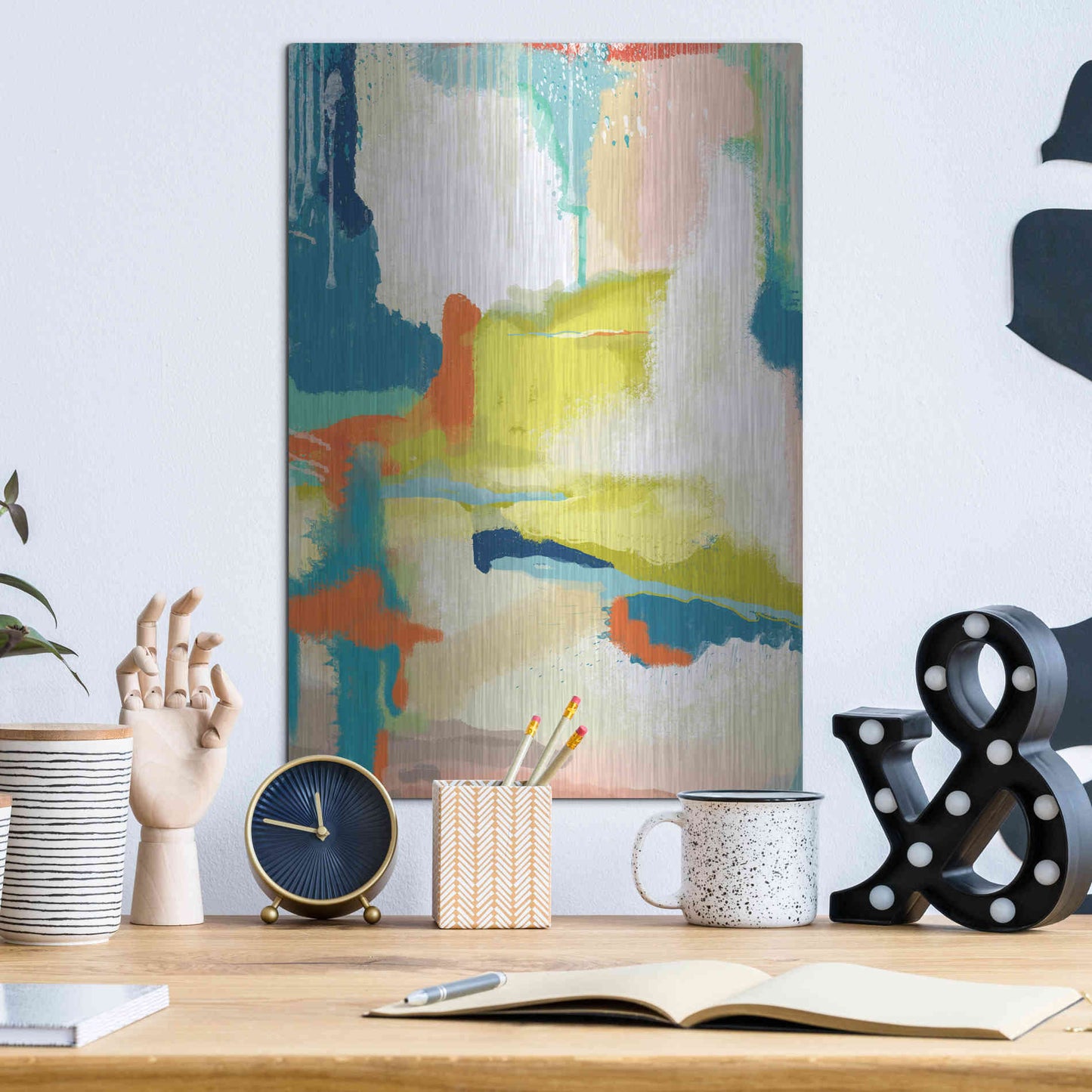 Luxe Metal Art 'Deconstructed Landscape 2' by Jan Weiss, Metal Wall Art,12x16