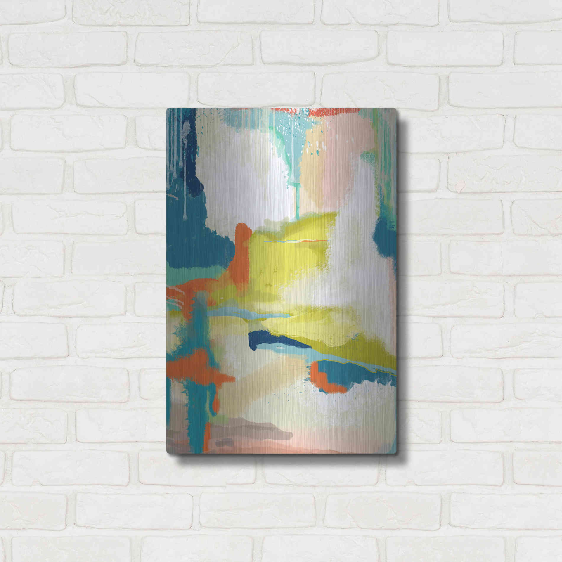 Luxe Metal Art 'Deconstructed Landscape 2' by Jan Weiss, Metal Wall Art,16x24