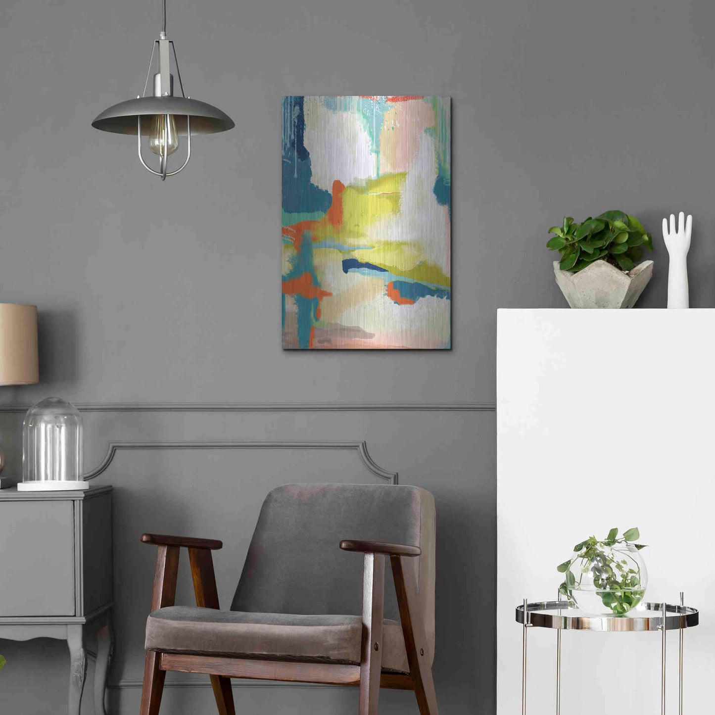 Luxe Metal Art 'Deconstructed Landscape 2' by Jan Weiss, Metal Wall Art,16x24