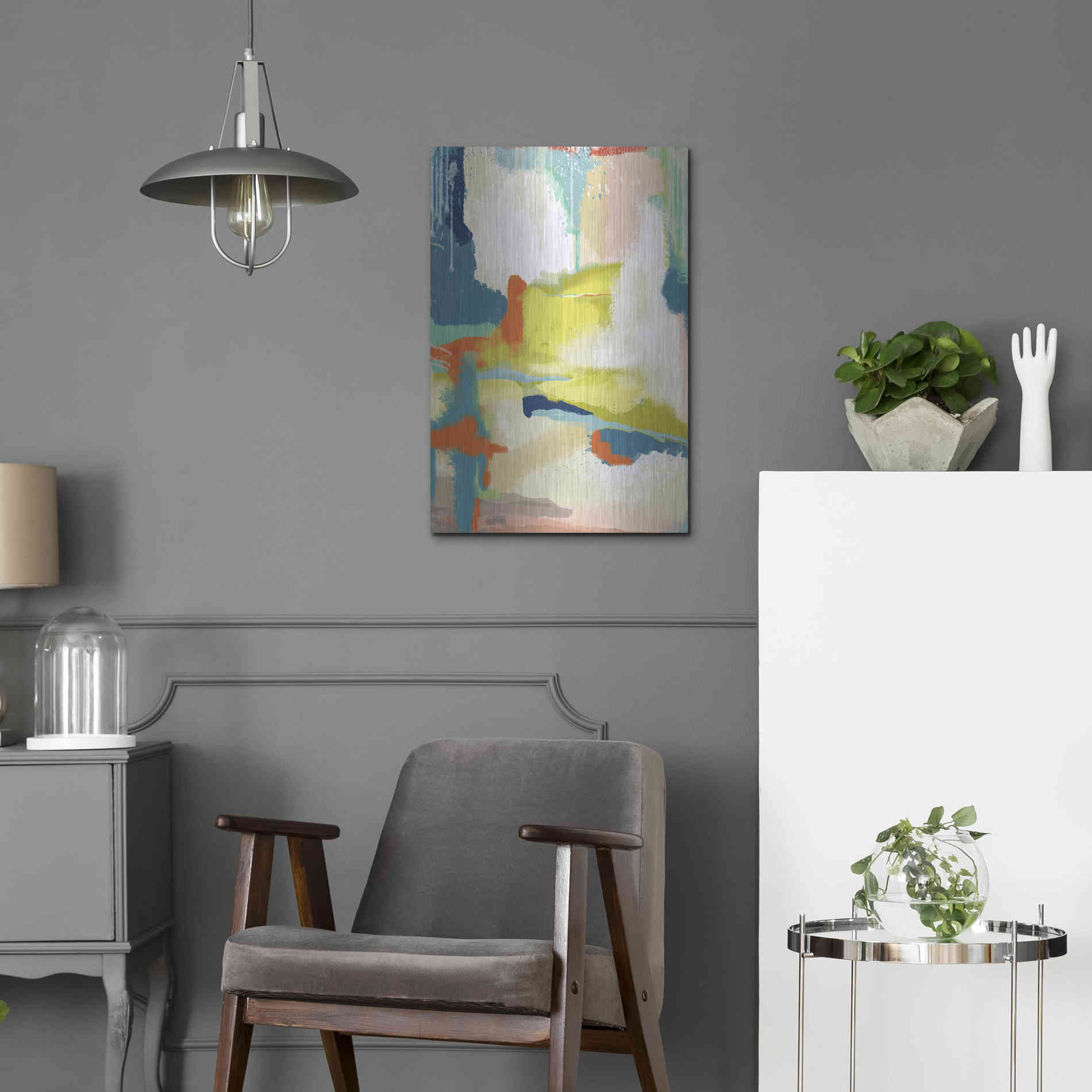 Luxe Metal Art 'Deconstructed Landscape 2' by Jan Weiss, Metal Wall Art,16x24