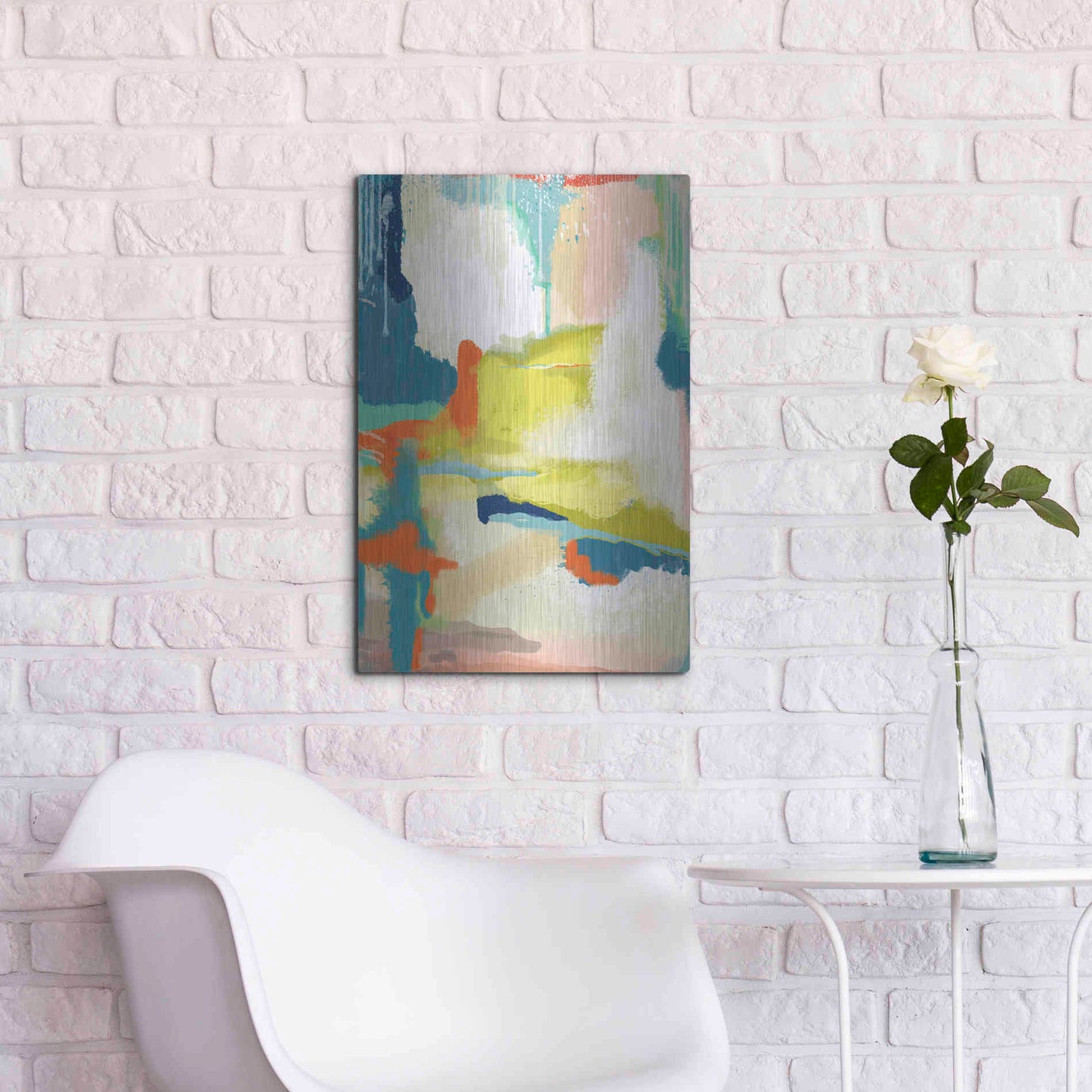 Luxe Metal Art 'Deconstructed Landscape 2' by Jan Weiss, Metal Wall Art,16x24