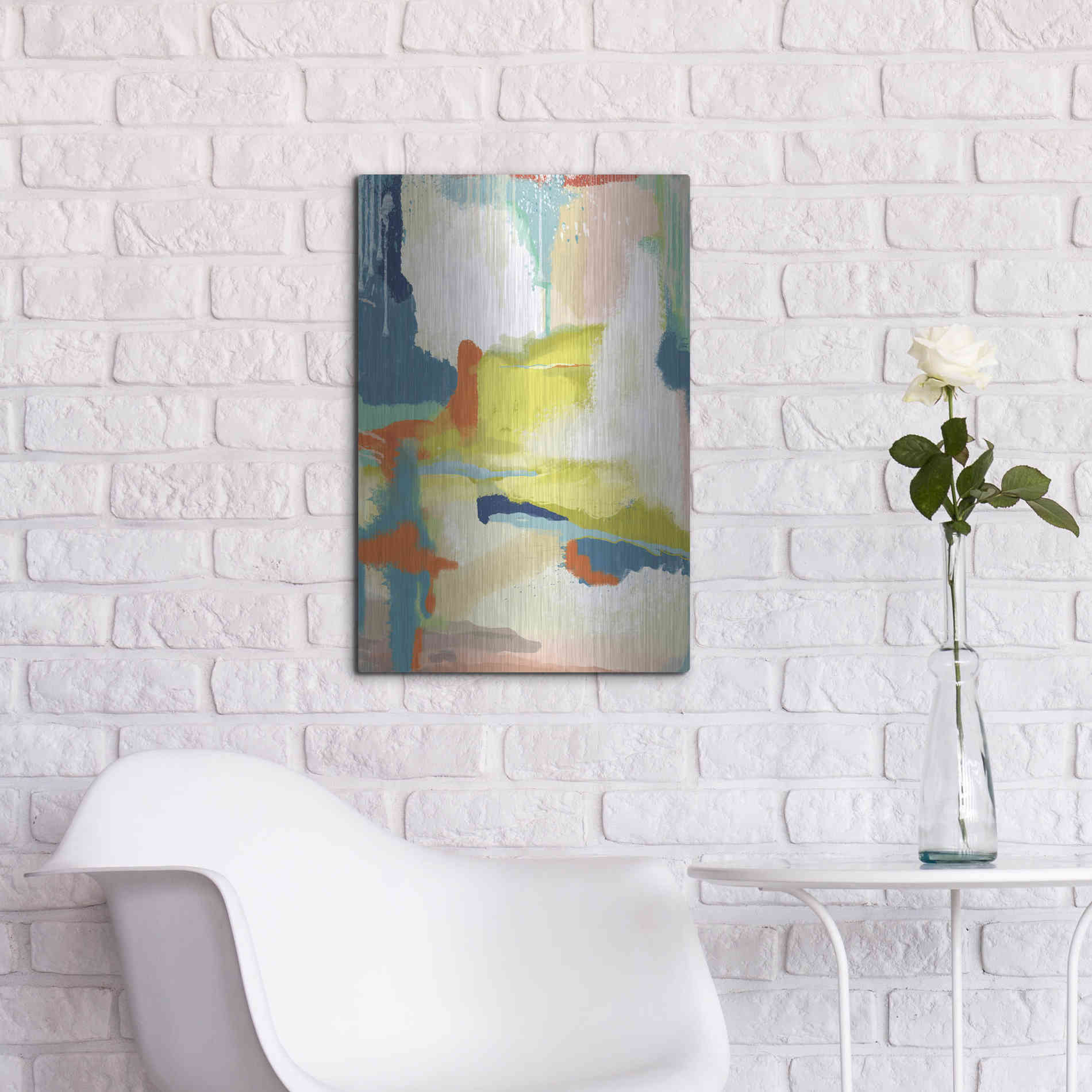 Luxe Metal Art 'Deconstructed Landscape 2' by Jan Weiss, Metal Wall Art,16x24