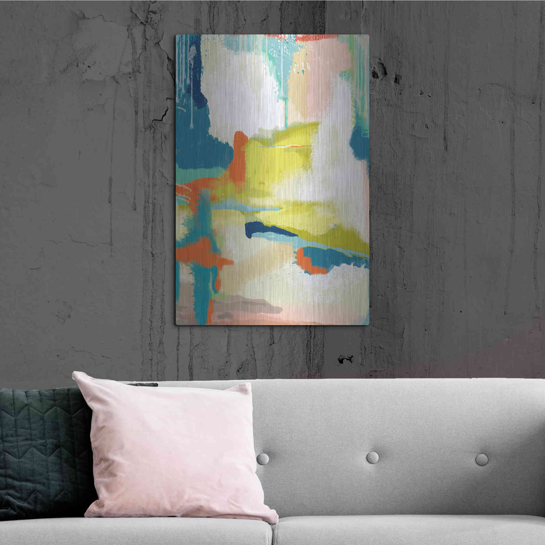 Luxe Metal Art 'Deconstructed Landscape 2' by Jan Weiss, Metal Wall Art,24x36