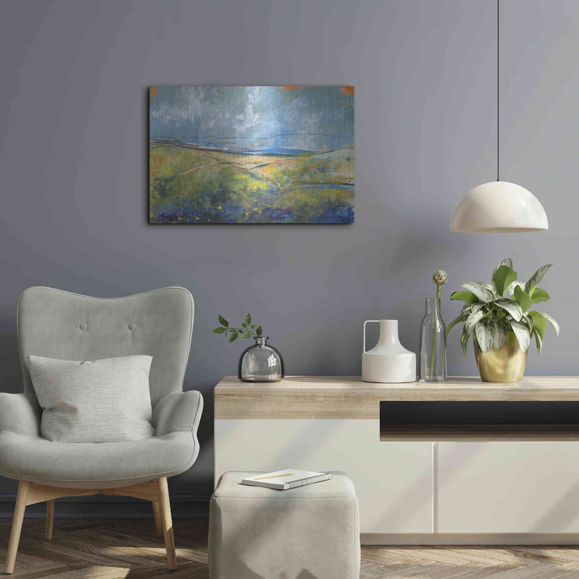 Luxe Metal Art 'Early Spring Days' by Jan Weiss, Metal Wall Art,24x16