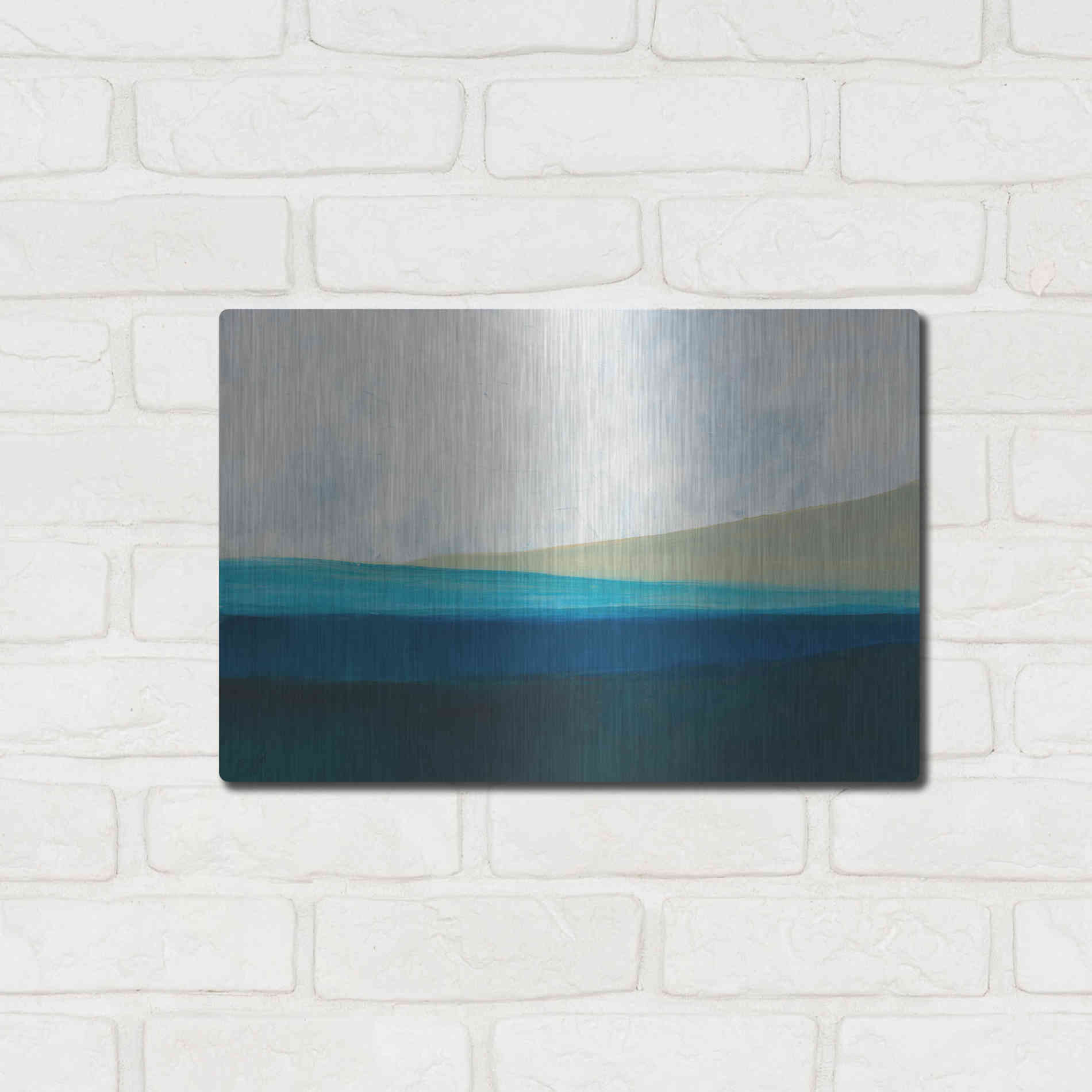 Luxe Metal Art 'Layered Earth 1' by Jan Weiss, Metal Wall Art,16x12