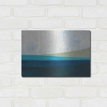 Luxe Metal Art 'Layered Earth 1' by Jan Weiss, Metal Wall Art,16x12