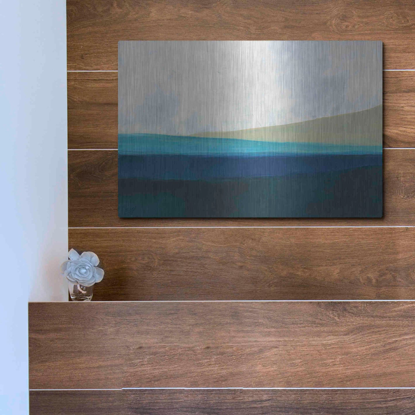 Luxe Metal Art 'Layered Earth 1' by Jan Weiss, Metal Wall Art,16x12