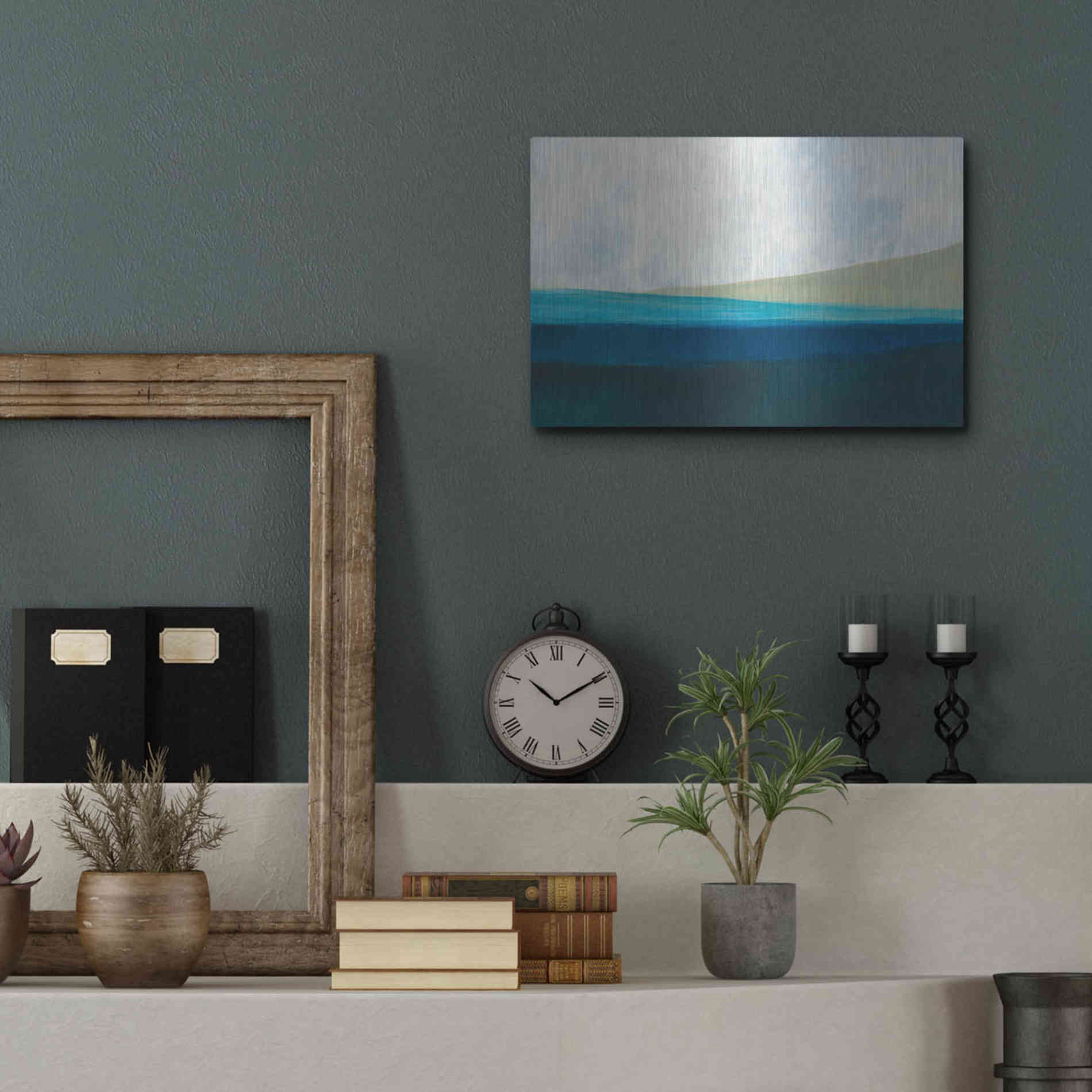 Luxe Metal Art 'Layered Earth 1' by Jan Weiss, Metal Wall Art,16x12