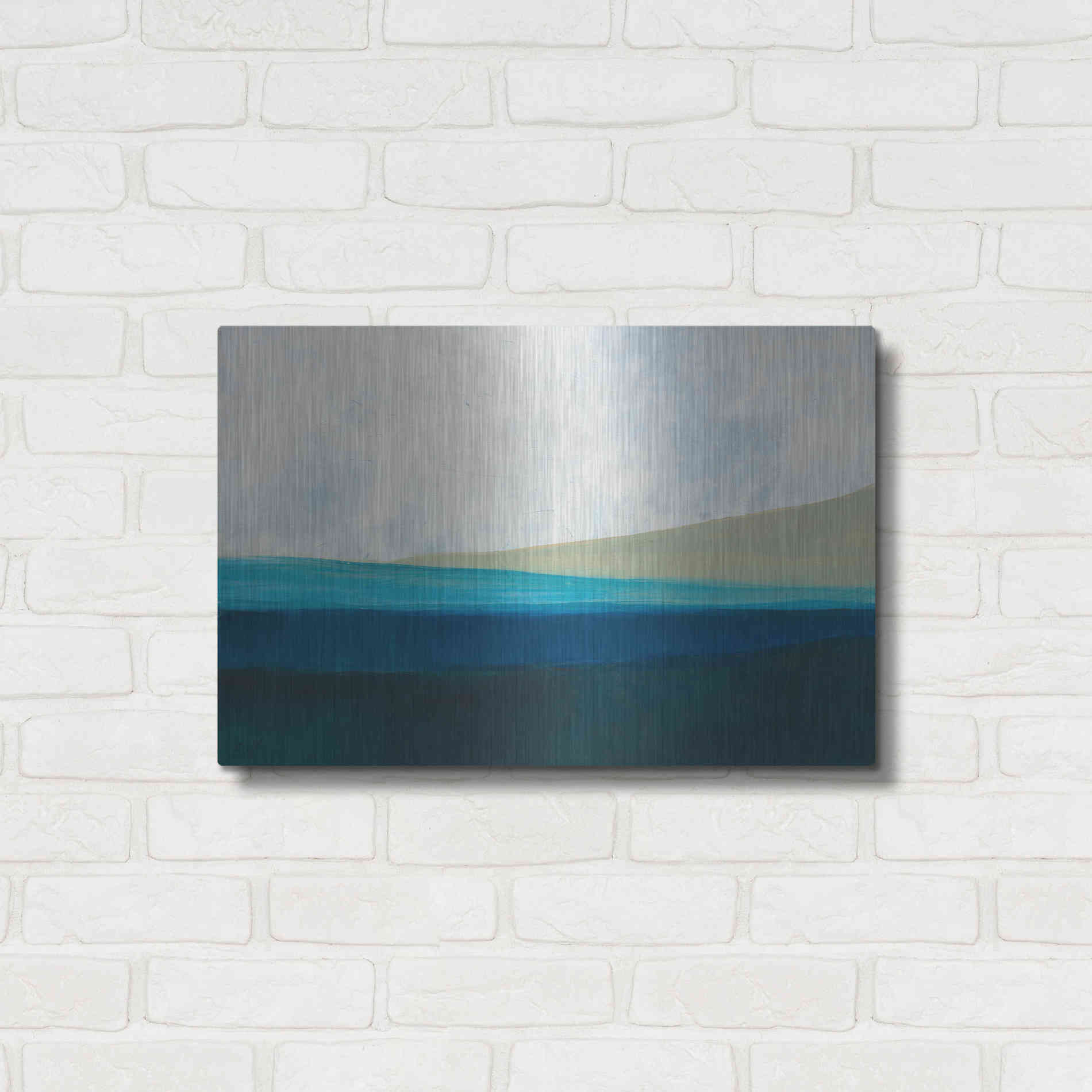 Luxe Metal Art 'Layered Earth 1' by Jan Weiss, Metal Wall Art,24x16