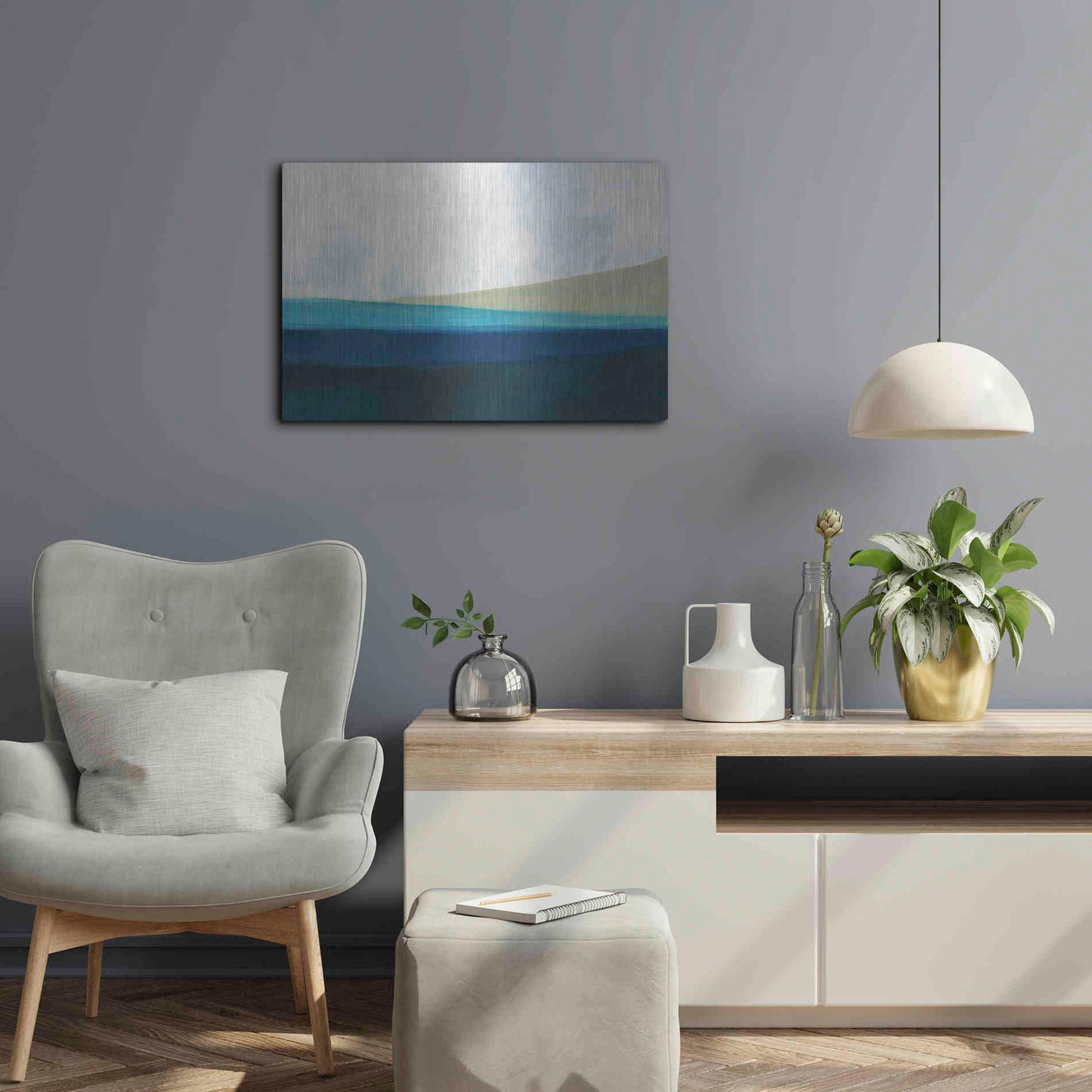 Luxe Metal Art 'Layered Earth 1' by Jan Weiss, Metal Wall Art,24x16