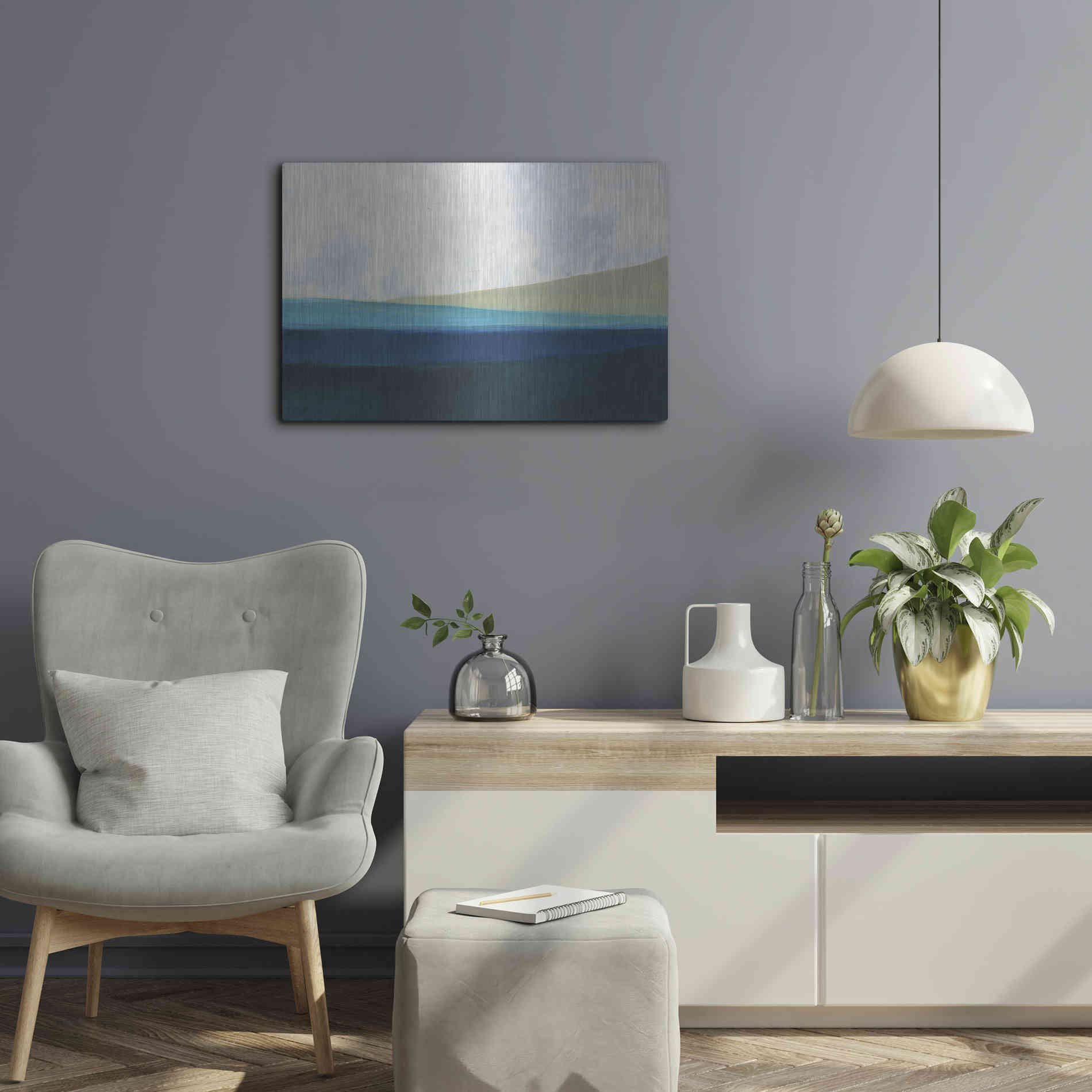 Luxe Metal Art 'Layered Earth 1' by Jan Weiss, Metal Wall Art,24x16