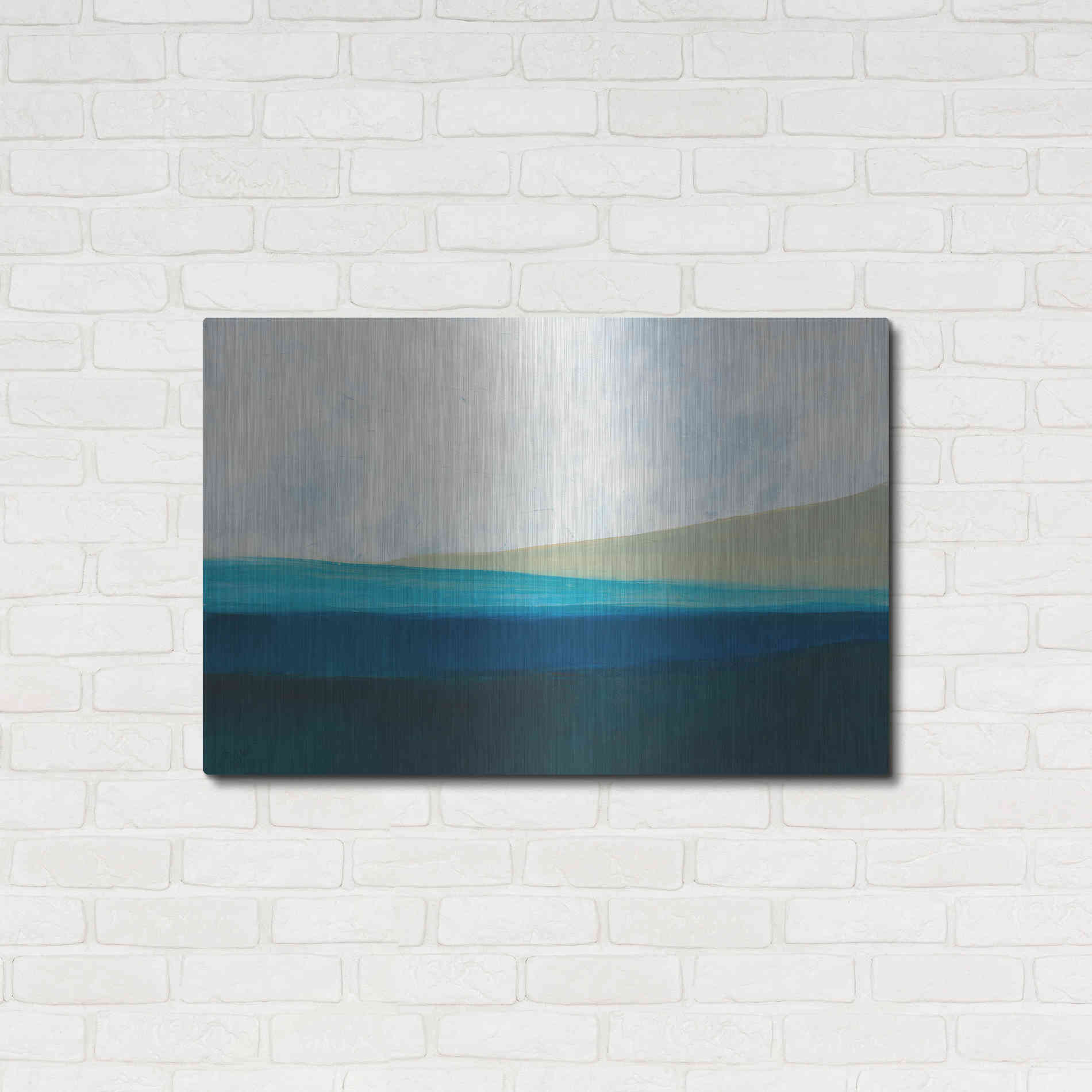 Luxe Metal Art 'Layered Earth 1' by Jan Weiss, Metal Wall Art,36x24