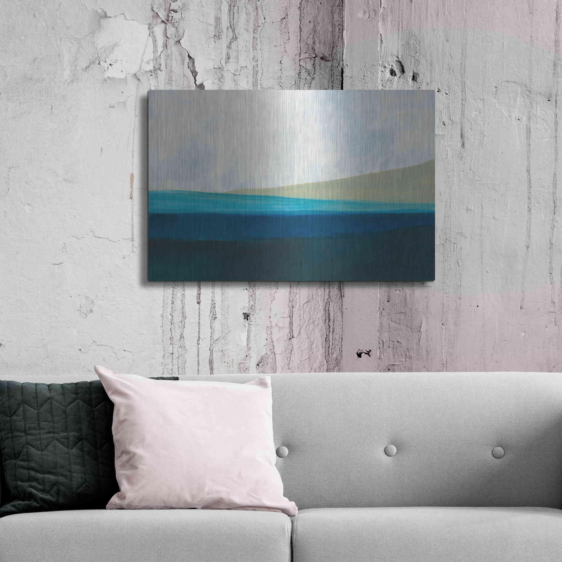 Luxe Metal Art 'Layered Earth 1' by Jan Weiss, Metal Wall Art,36x24