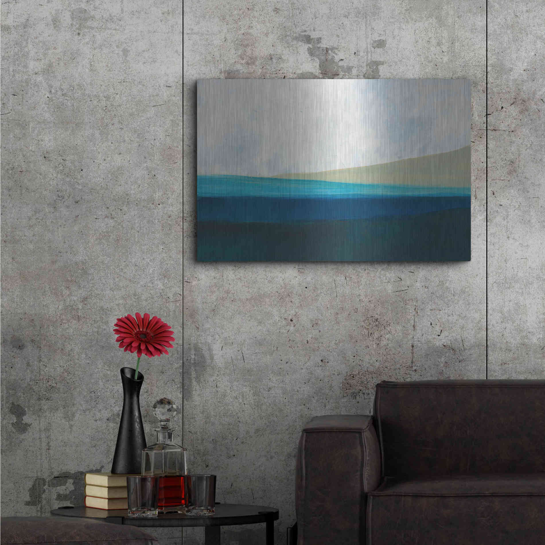 Luxe Metal Art 'Layered Earth 1' by Jan Weiss, Metal Wall Art,36x24
