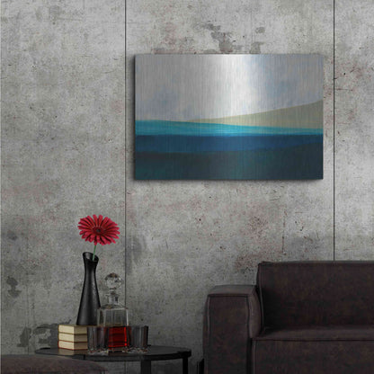 Luxe Metal Art 'Layered Earth 1' by Jan Weiss, Metal Wall Art,36x24