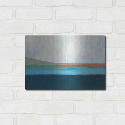 Luxe Metal Art 'Layered Earth 4' by Jan Weiss, Metal Wall Art,16x12