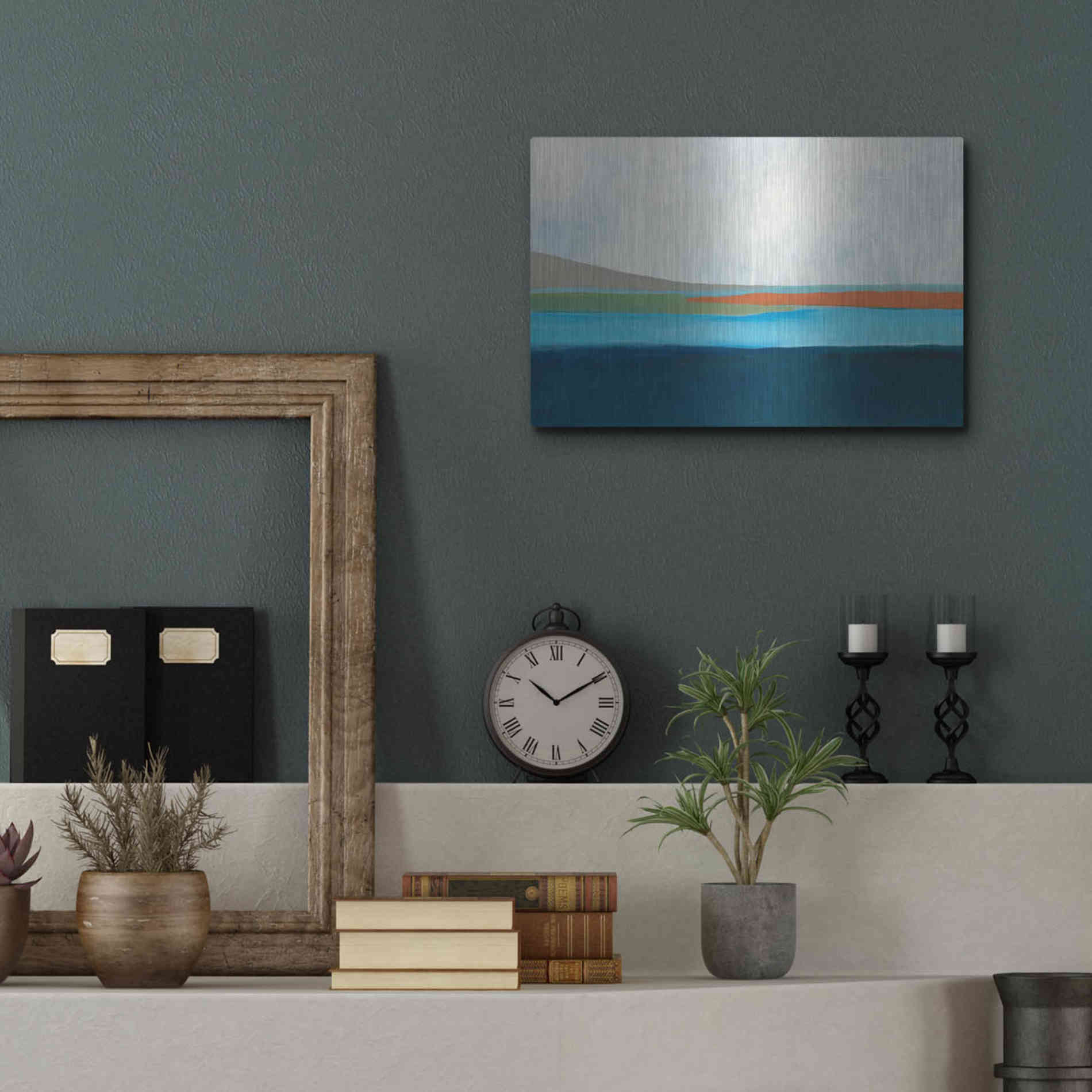 Luxe Metal Art 'Layered Earth 4' by Jan Weiss, Metal Wall Art,16x12