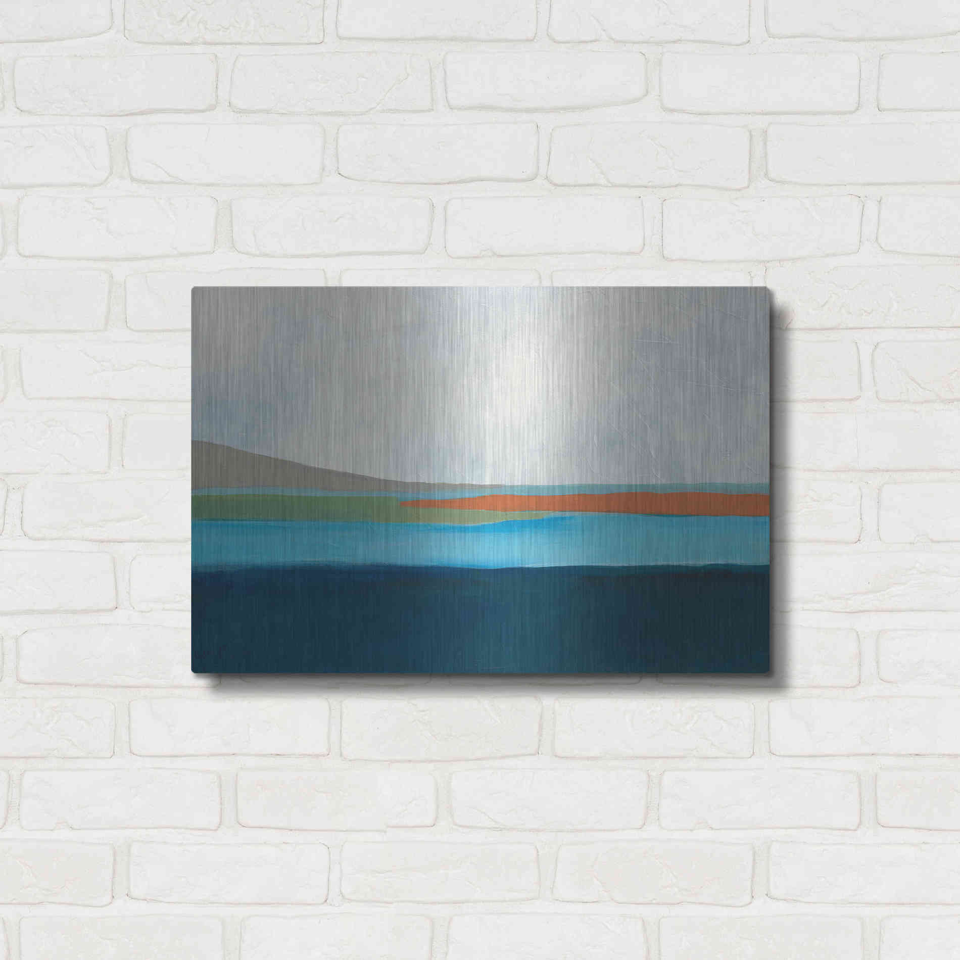 Luxe Metal Art 'Layered Earth 4' by Jan Weiss, Metal Wall Art,24x16