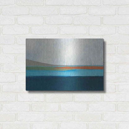 Luxe Metal Art 'Layered Earth 4' by Jan Weiss, Metal Wall Art,24x16