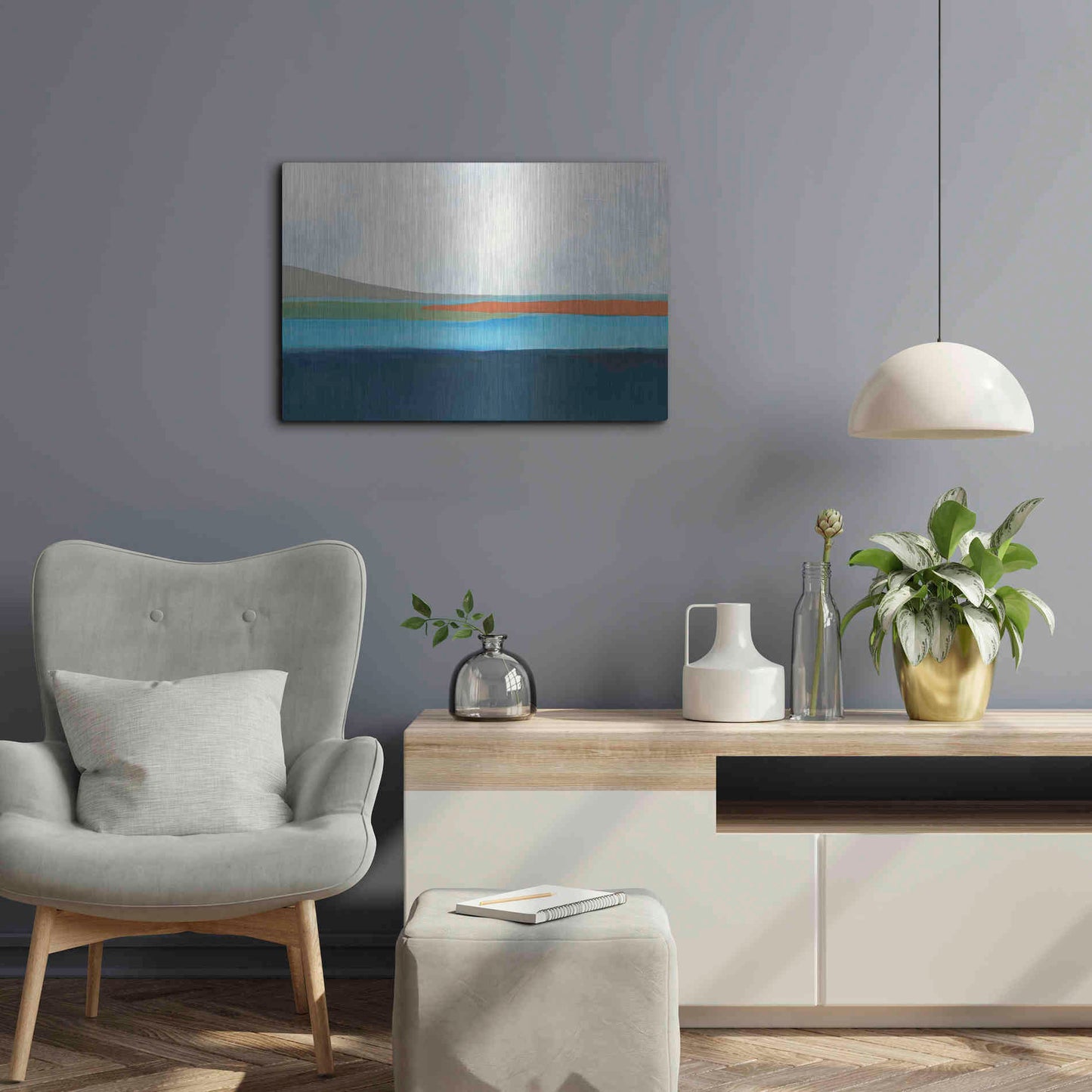 Luxe Metal Art 'Layered Earth 4' by Jan Weiss, Metal Wall Art,24x16