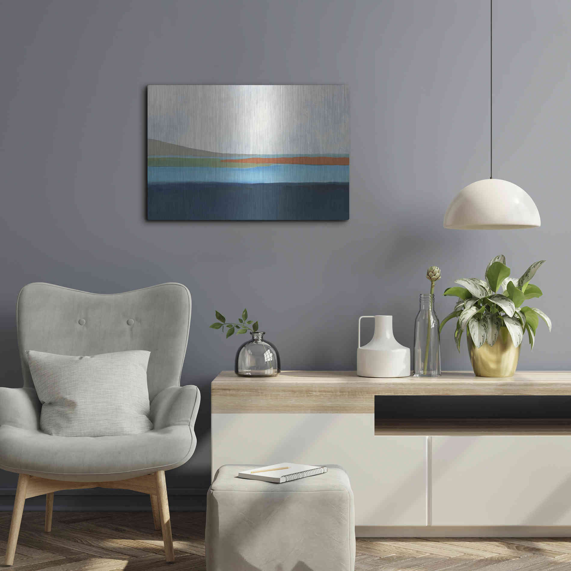 Luxe Metal Art 'Layered Earth 4' by Jan Weiss, Metal Wall Art,24x16