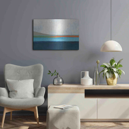 Luxe Metal Art 'Layered Earth 4' by Jan Weiss, Metal Wall Art,24x16