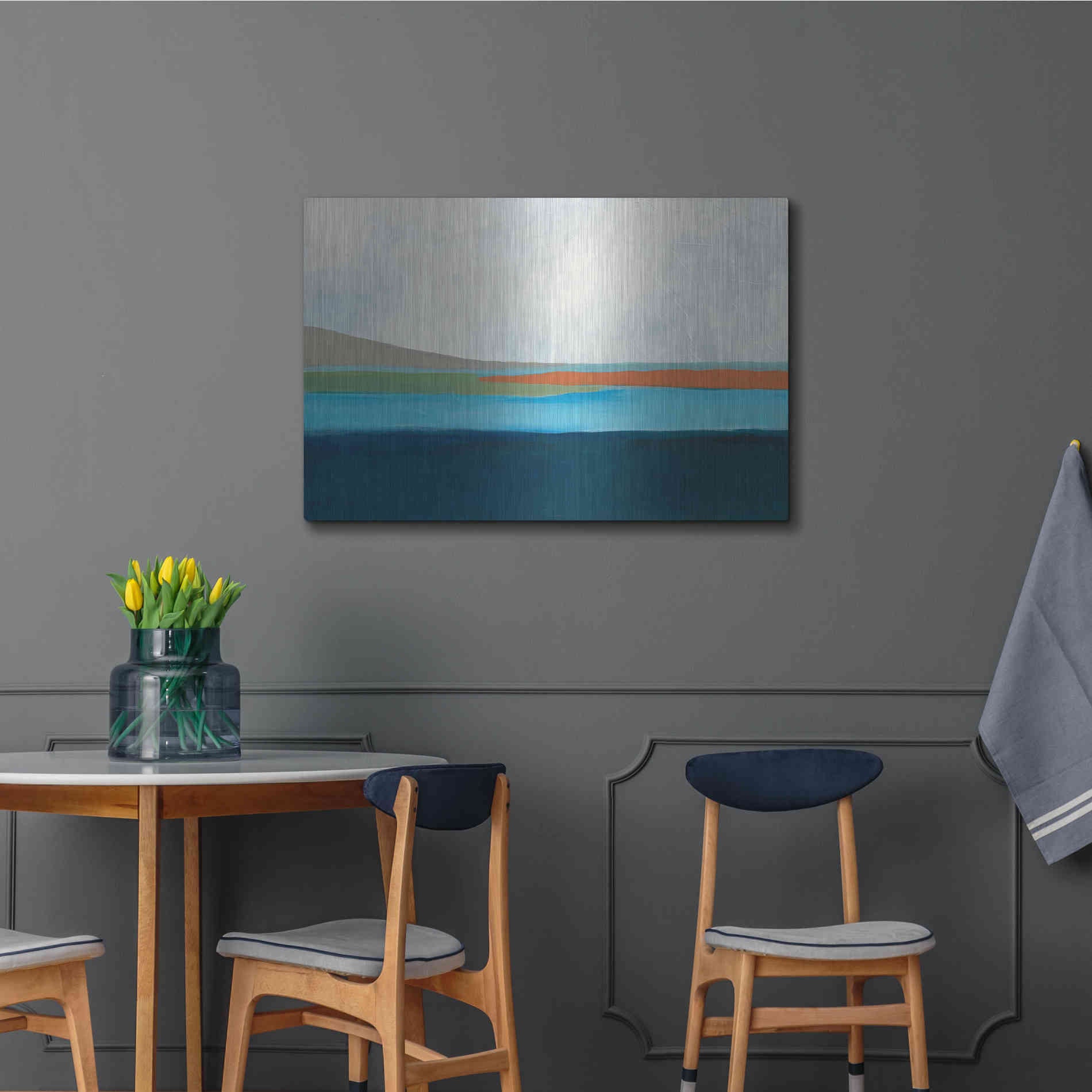 Luxe Metal Art 'Layered Earth 4' by Jan Weiss, Metal Wall Art,36x24