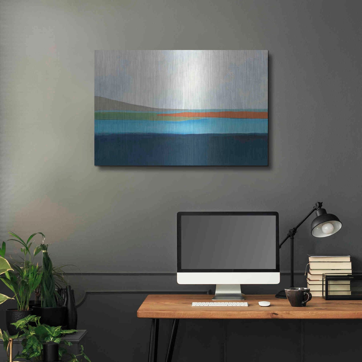 Luxe Metal Art 'Layered Earth 4' by Jan Weiss, Metal Wall Art,36x24