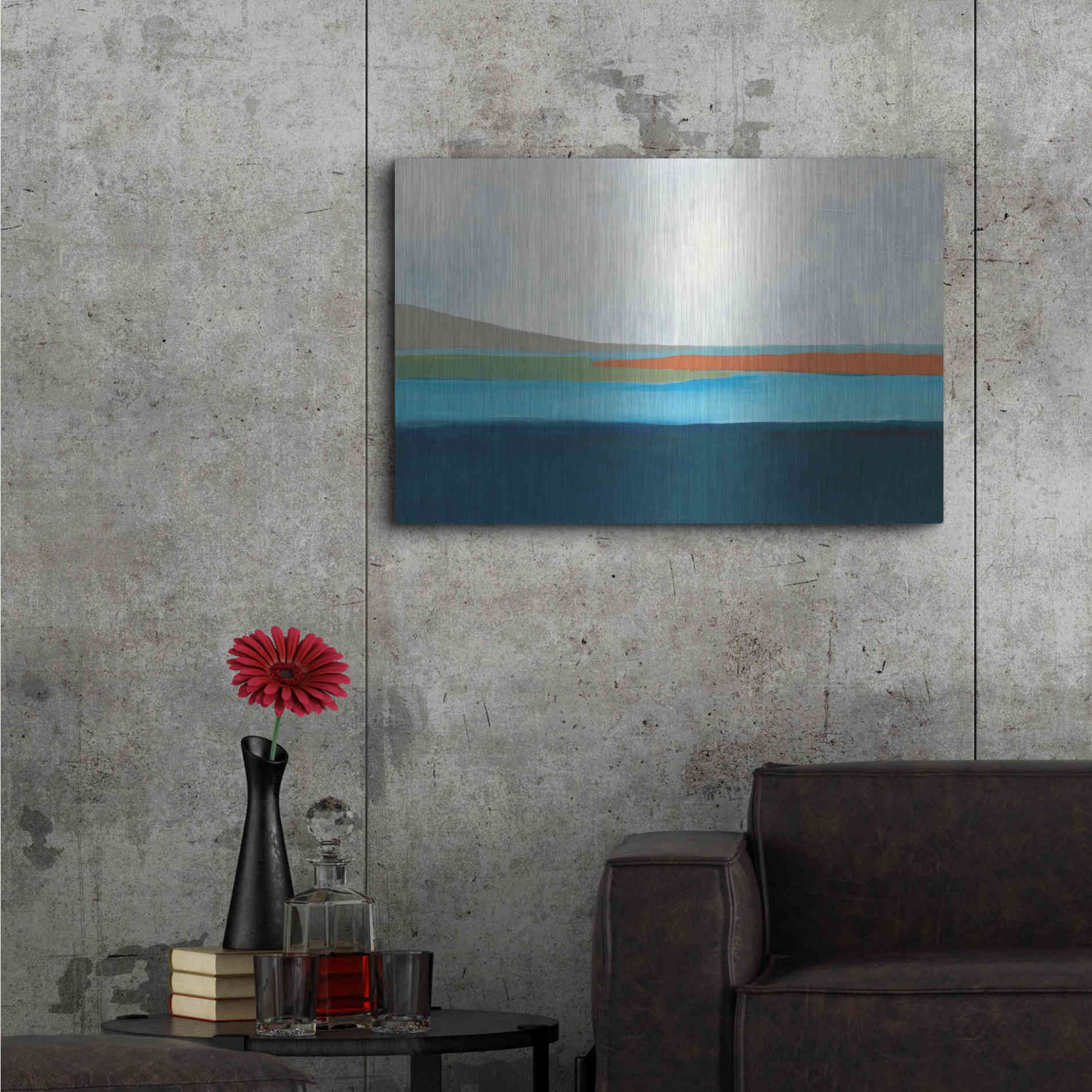 Luxe Metal Art 'Layered Earth 4' by Jan Weiss, Metal Wall Art,36x24