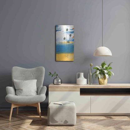 Luxe Metal Art 'Four Palms' by Jan Weiss, Metal Wall Art,12x24