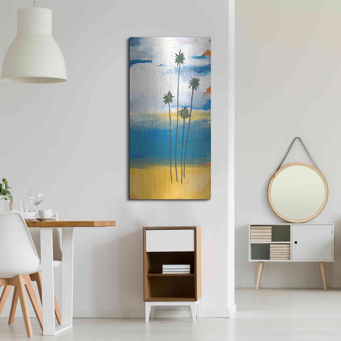 Luxe Metal Art 'Four Palms' by Jan Weiss, Metal Wall Art,24x48